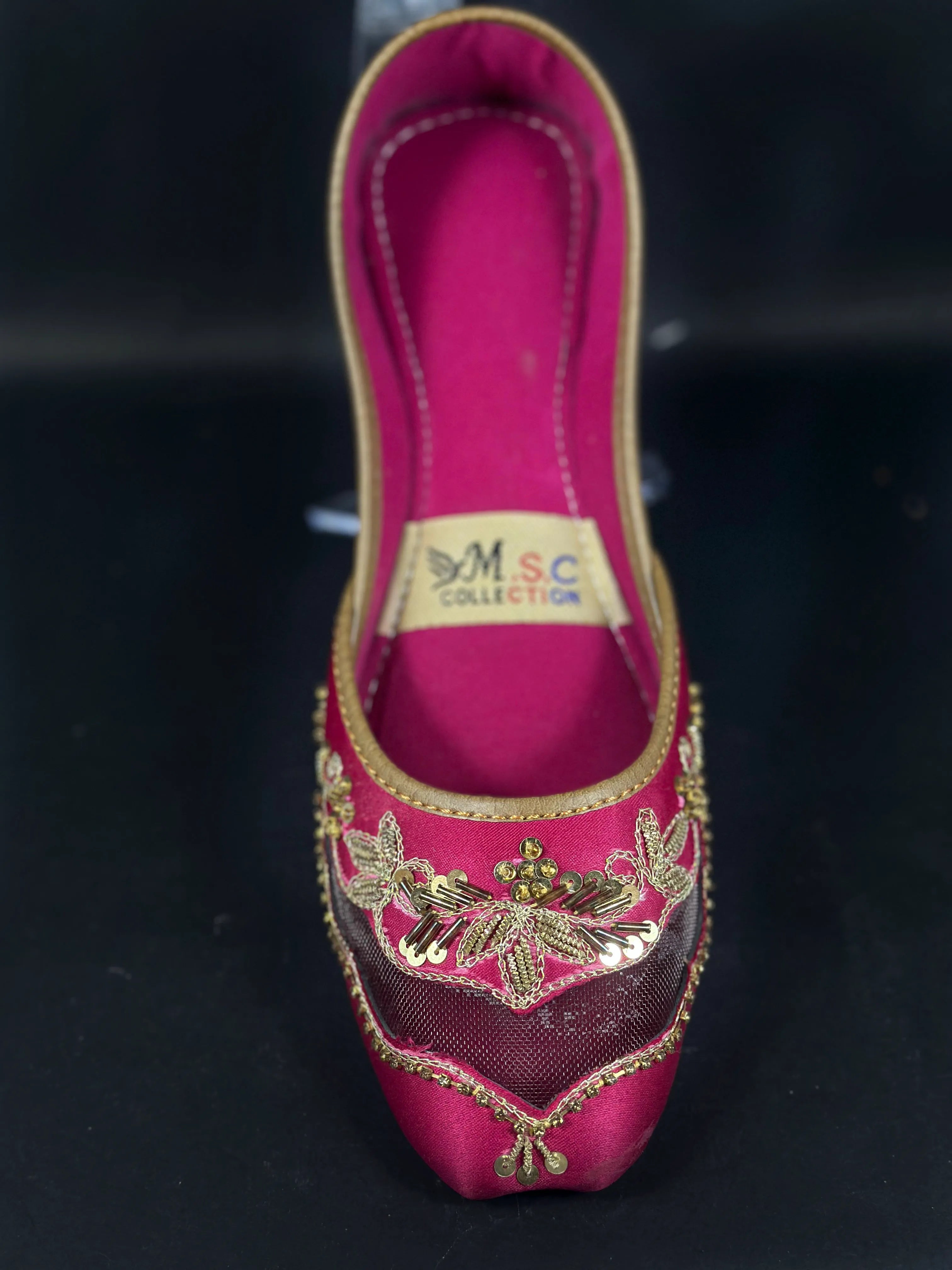 Pink Women’s Traditional Kussa – Handmade Ethnic Flat Shoes (Copy)