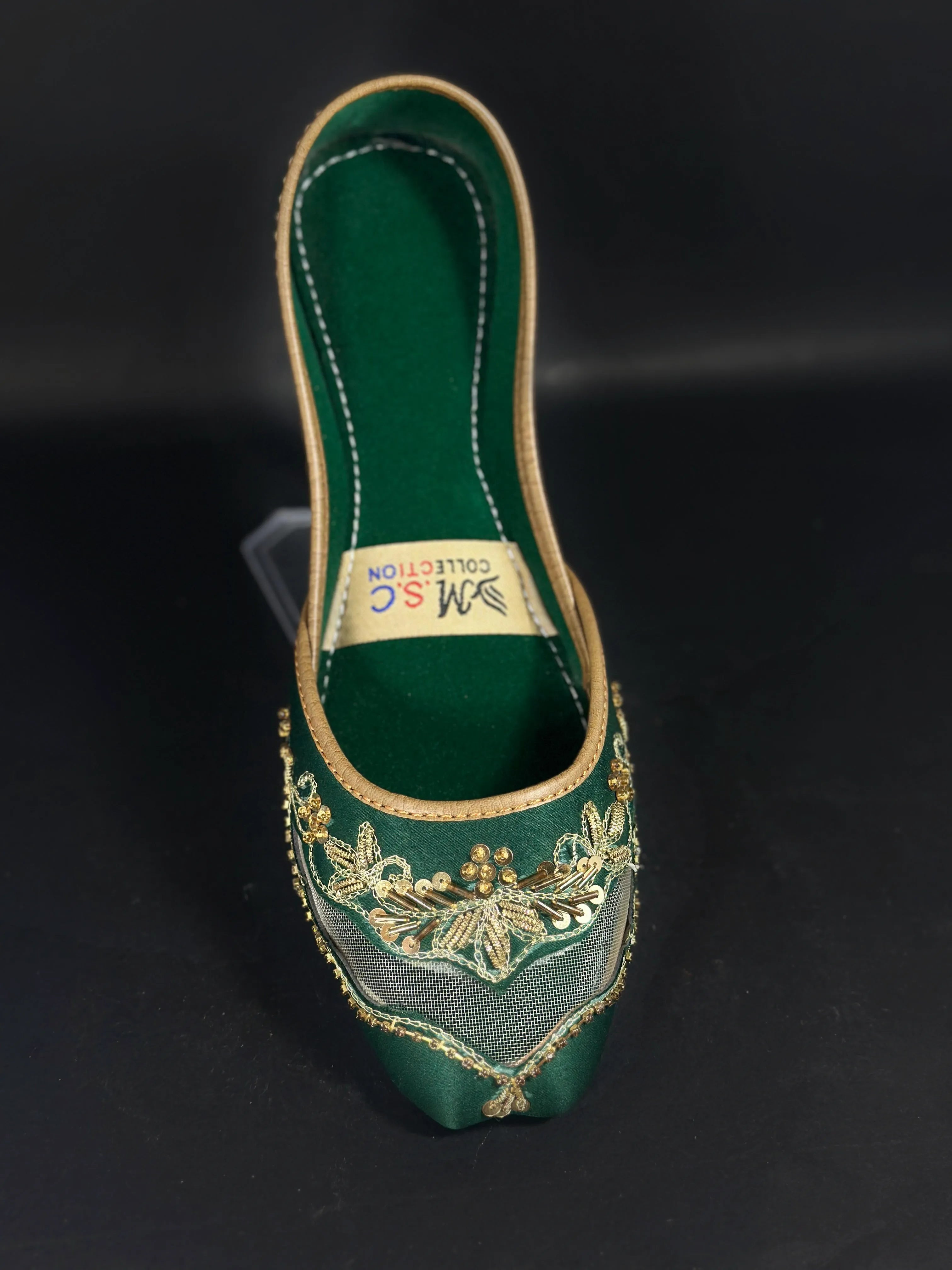 Olive Women’s Traditional Kussa – Handmade Ethnic Flat Shoes